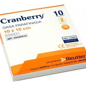 Gasa parafinada estéril 10cm x 10cm Cranberry