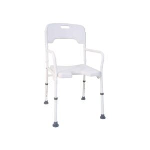 Silla de ducha con respaldo y apoya brazos